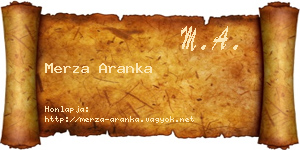 Merza Aranka névjegykártya